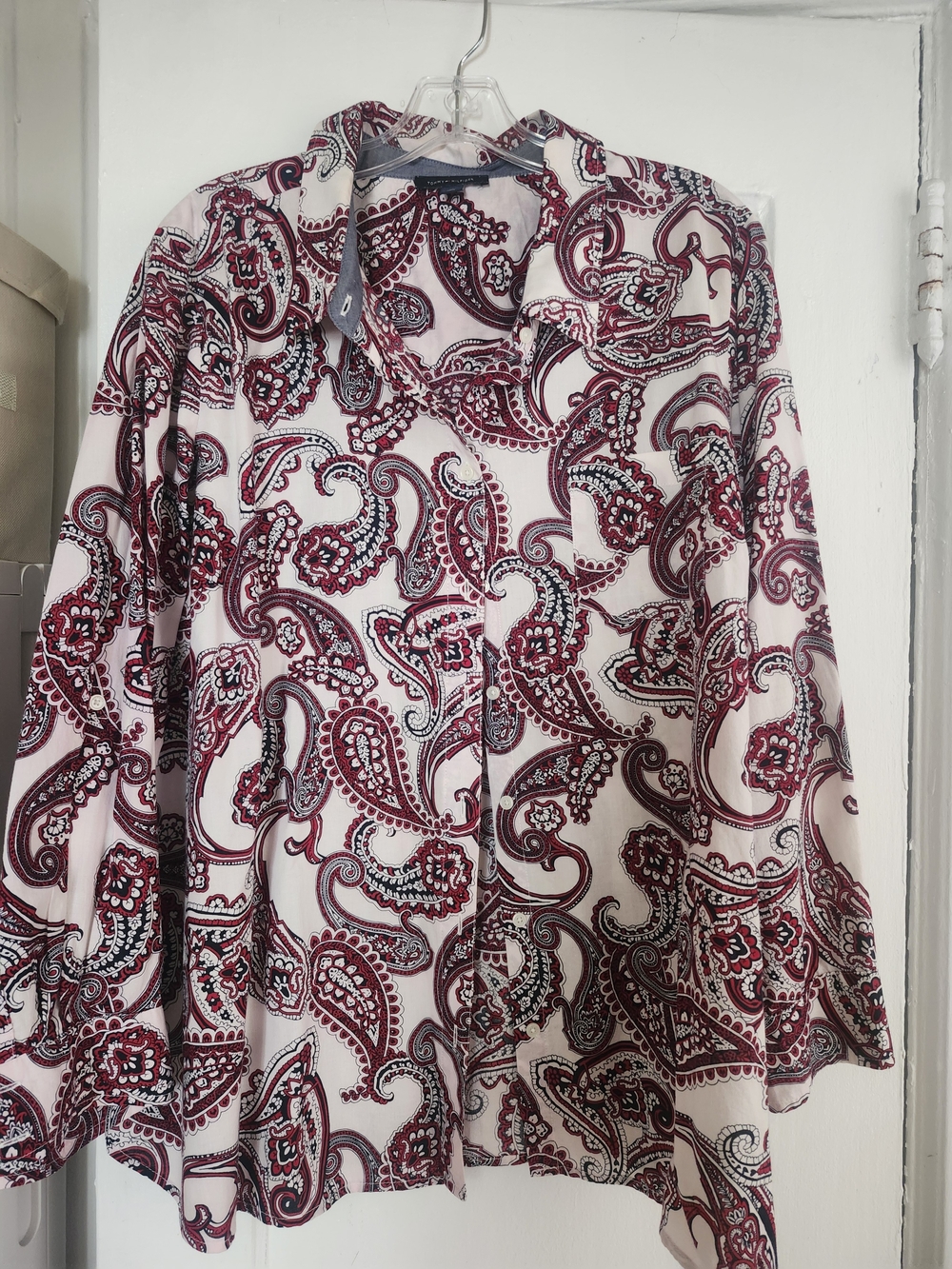 Tommy Hilfiger White Paisley Button-Up Blazer